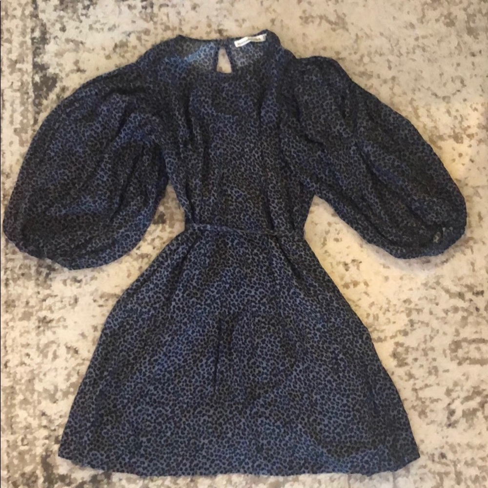 A&F Leopard dress with adjustable tie